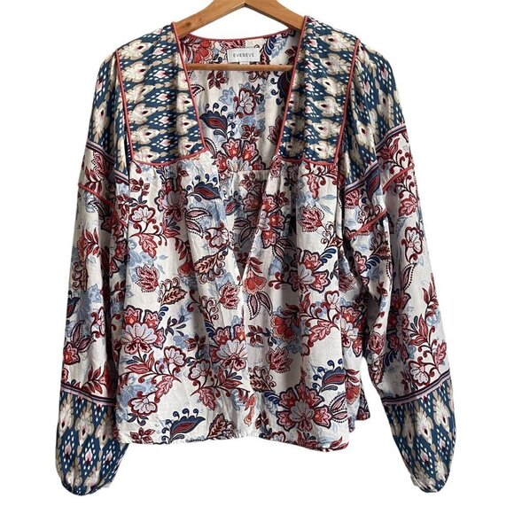 Evereve Penny Floral Open Wrap Cardigan Size XS/S Paisley Western Boho Butterfly - Picture 1 of 9